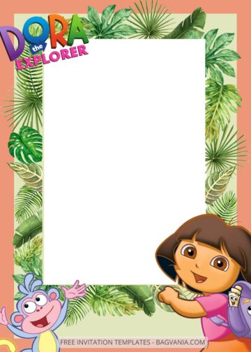 8+ Fun Adventure Dora The Explorer Canva Birthday Invitation Templates ...