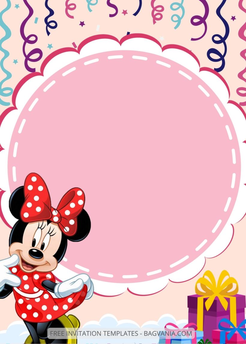 FREE EDITABLE - 8+ Minnie Mouse Canva Birthday Invitation Templates Four