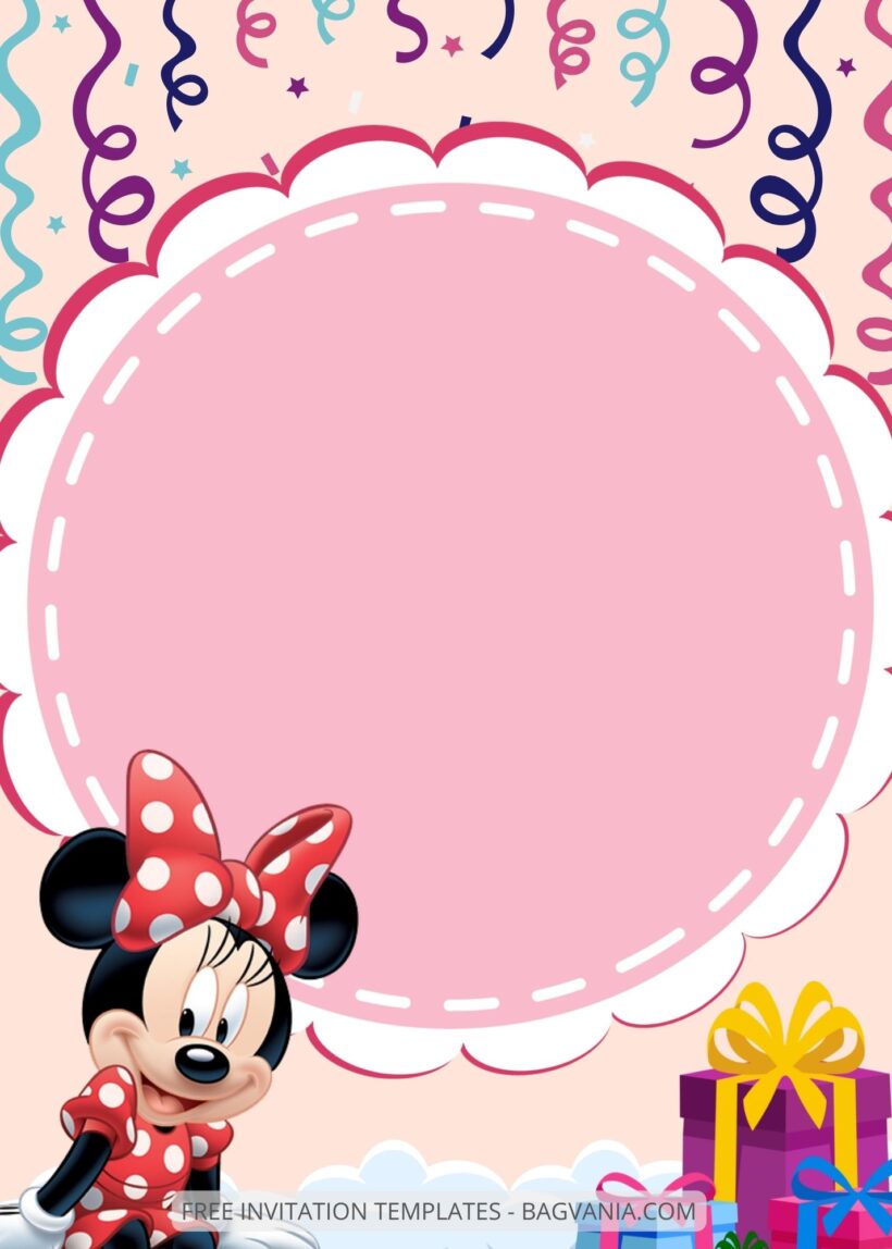 FREE EDITABLE - 8+ Minnie Mouse Canva Birthday Invitation Templates Six