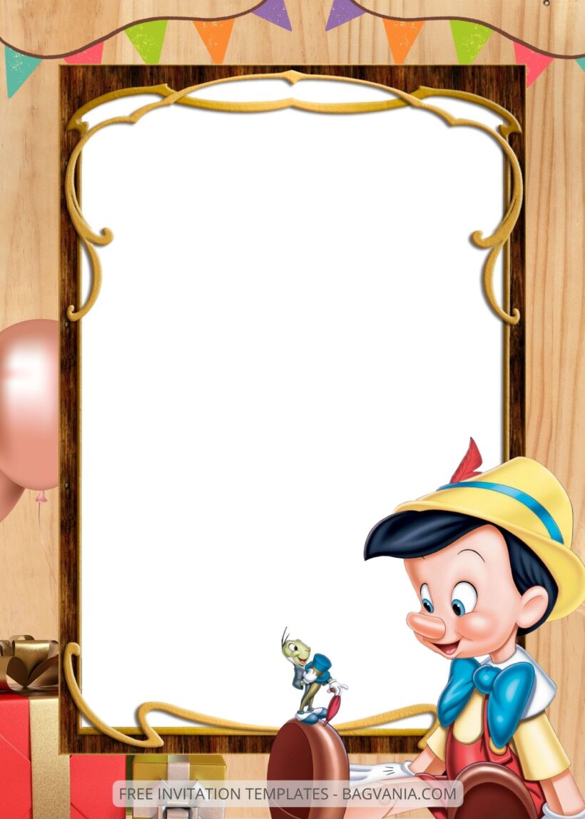 FREE EDITABLE - 8+ Pinocchio Canva Birthday Invitation Templates Eight