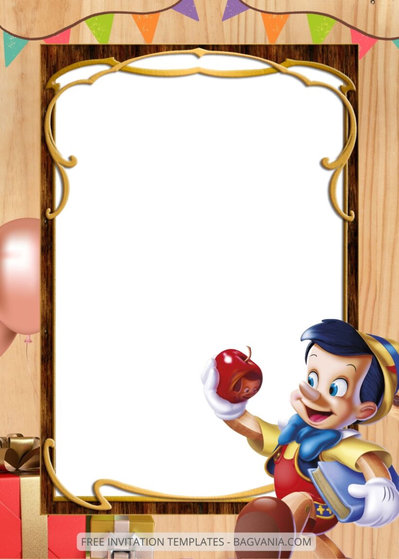 FREE EDITABLE - 8+ Pinocchio Canva Birthday Invitation Templates Four