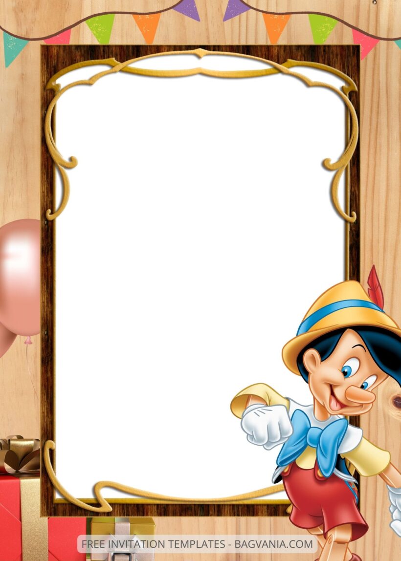FREE EDITABLE - 8+ Pinocchio Canva Birthday Invitation Templates Two