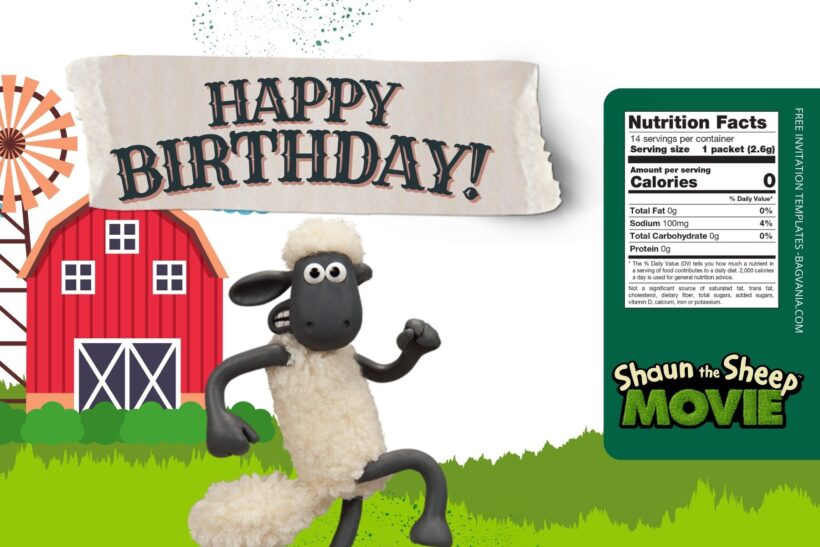 FREE EDITABLE - 8+ Shaun The Sheep Canva Birthday Invitation Templates Eight