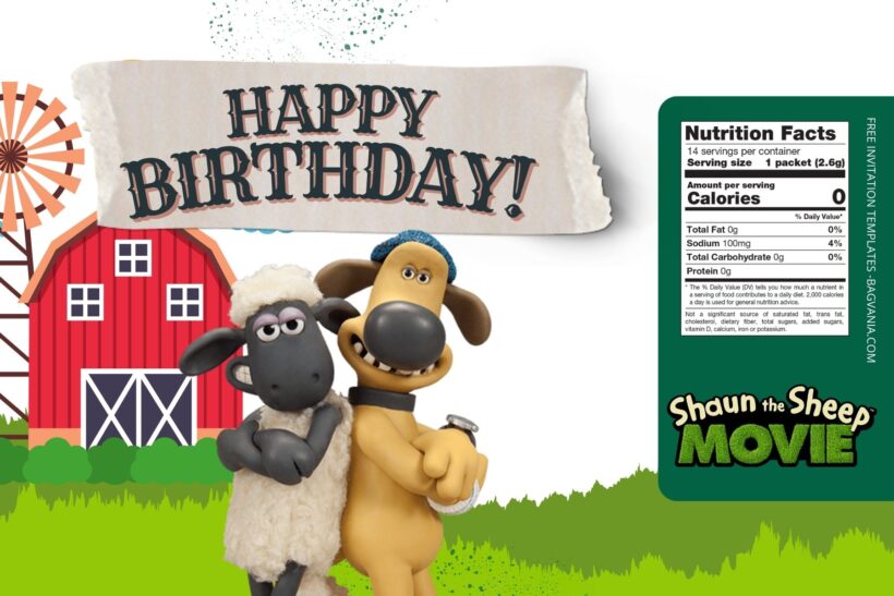 FREE EDITABLE - 8+ Shaun The Sheep Canva Birthday Invitation Templates Three