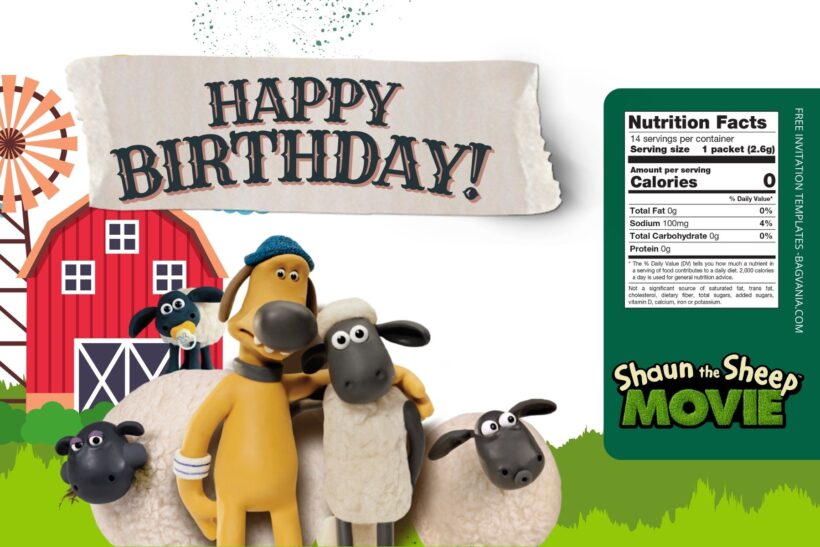 FREE EDITABLE - 8+ Shaun The Sheep Canva Birthday Invitation Templates Two