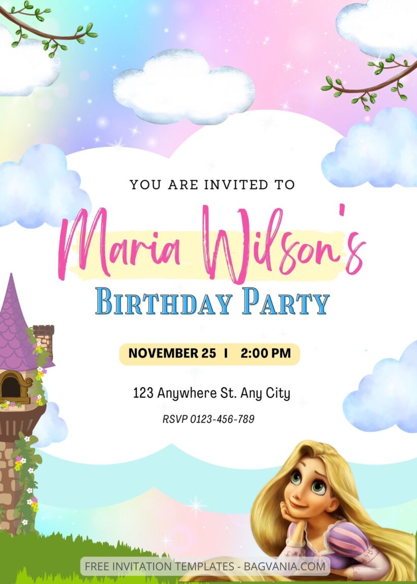 FREE EDITABLE - 8+ Tangled Canva Birthday Invitation Templates One