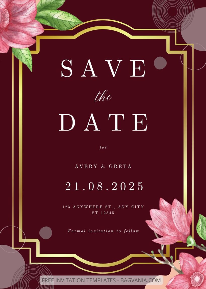 FREE EDITABLE - 9+ Pink Magnolia Canva Wedding Invitation Templates One