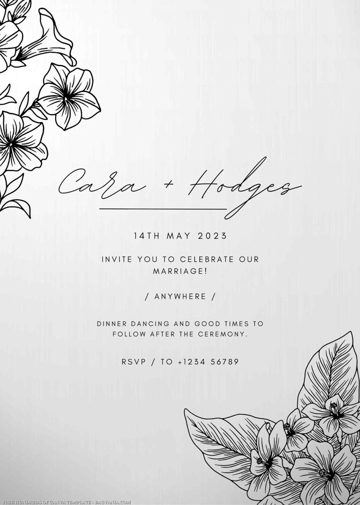 Free Editable Floral Gradient White Background Wedding Invitation