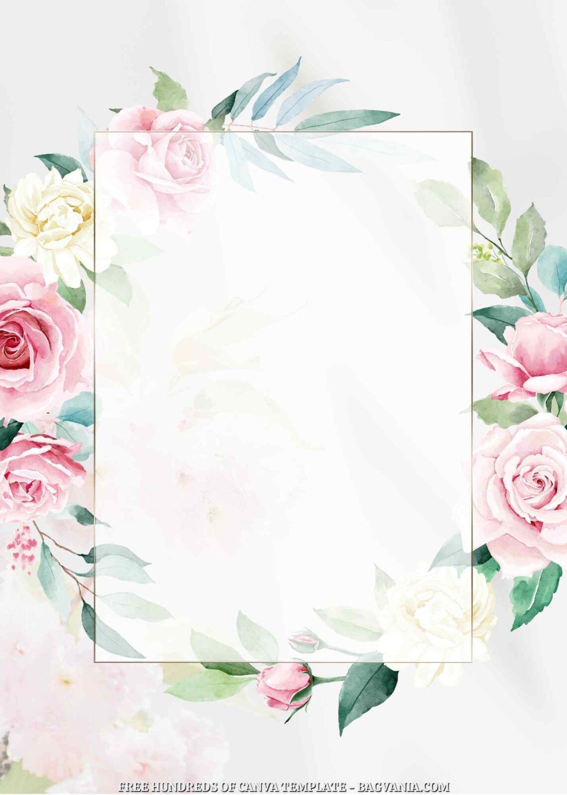 16+ Bouquet Rose Flower Canva Wedding Invitation Templates | FREE ...