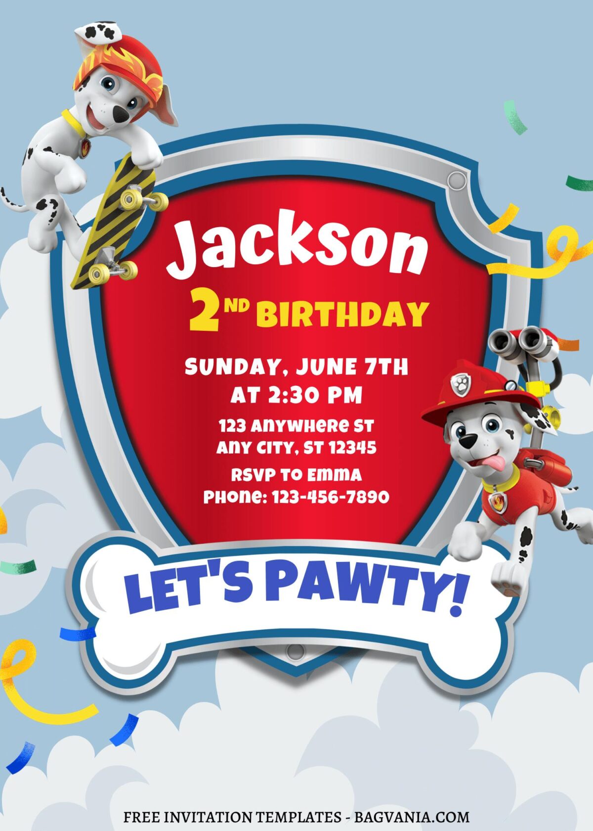 8+ Incredible PAW Patrol Themed Canva Birthday Invitation Templates with cute wording