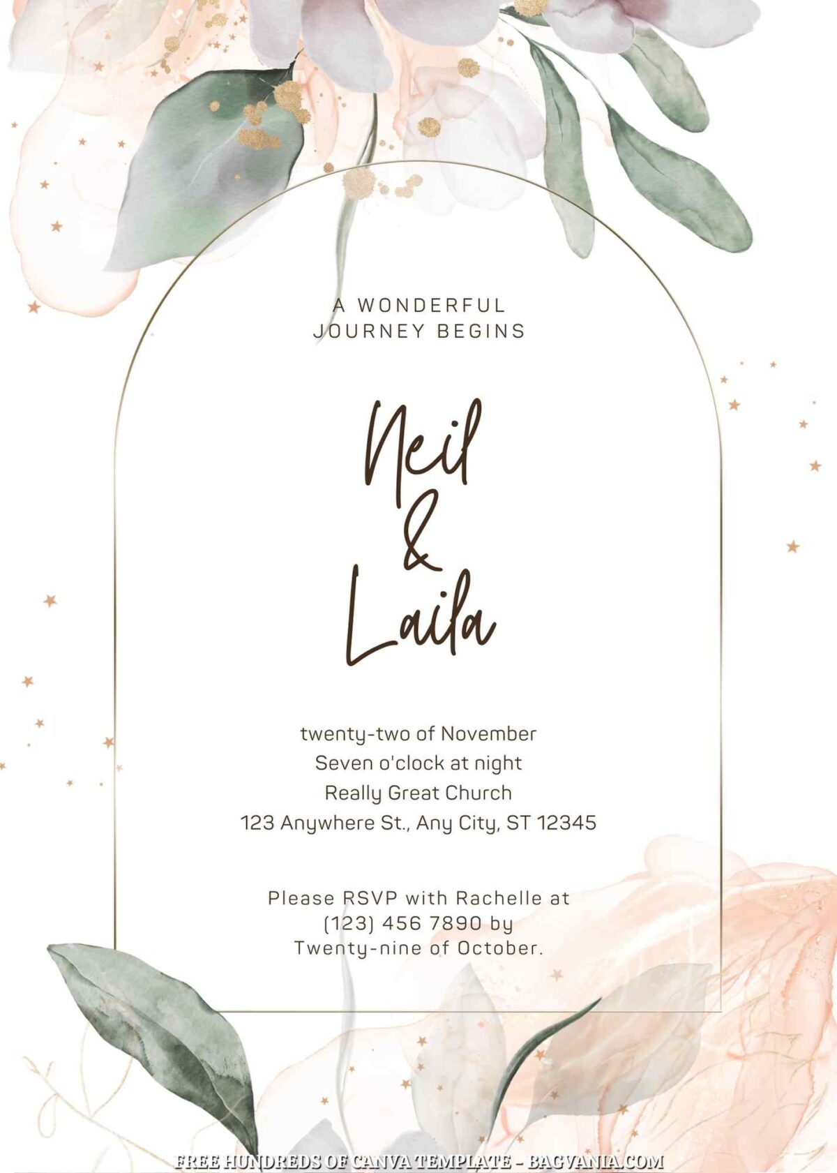 Free Editable Her Day Sketch Floral Canva Wedding Invitation