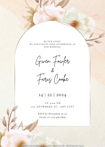 18+ Rustic Dried Flower Canva Wedding Invitation Templates | FREE ...