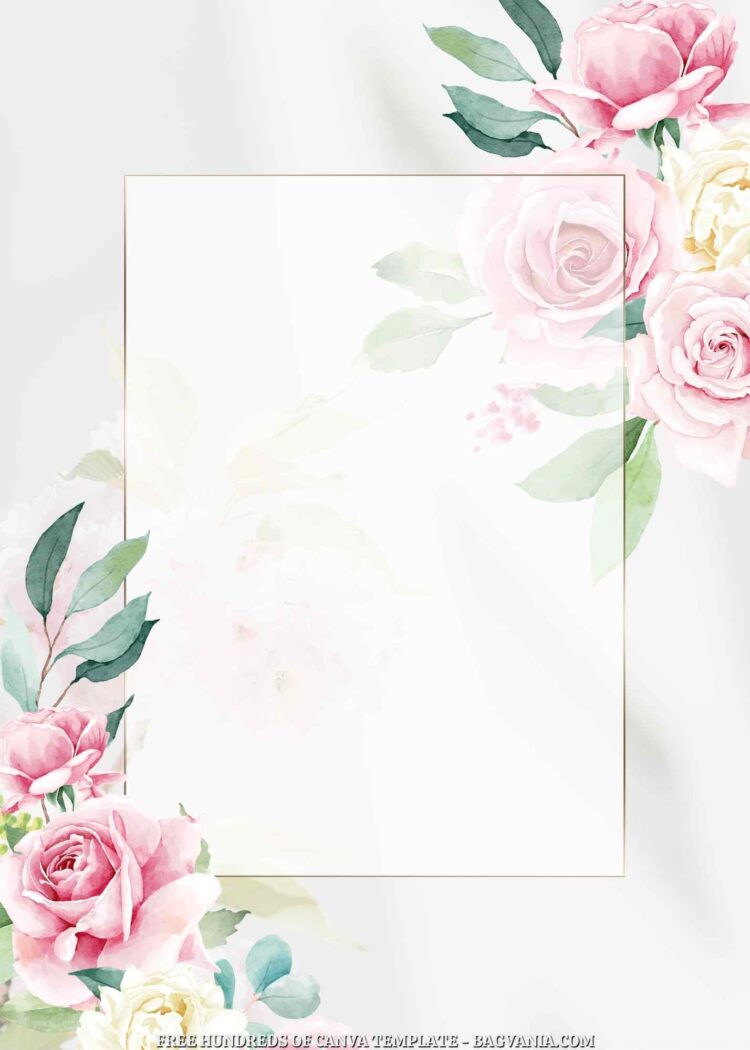 16+ Bouquet Rose Flower Canva Wedding Invitation Templates | FREE ...