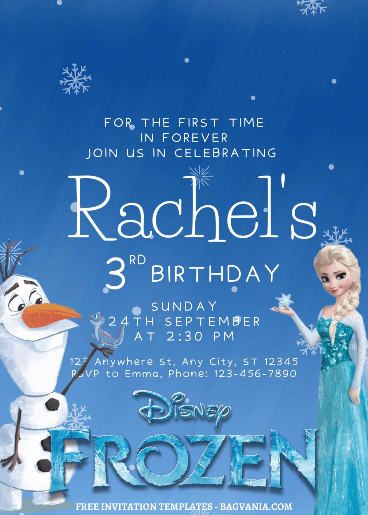 7+ Winter Bonanza Disney Frozen Canva Birthday Invitation Templates with Elsa