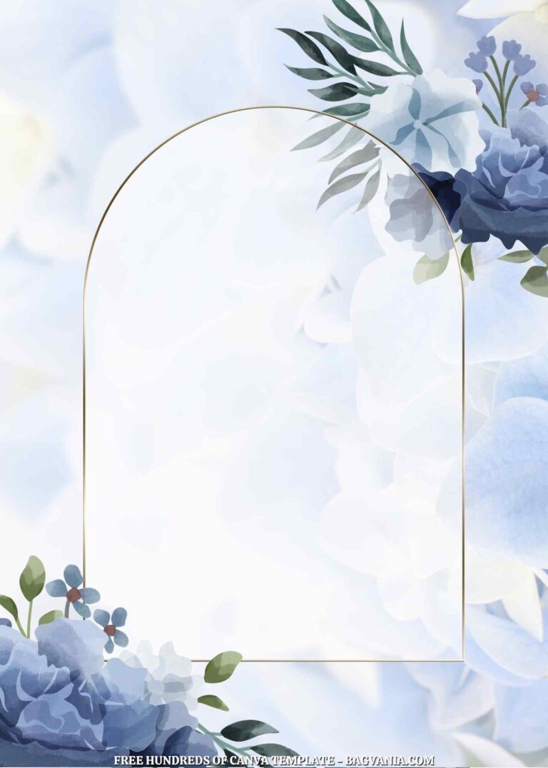 14+ Blue Hydrangea Floral Canva Wedding Invitation Templates | FREE ...