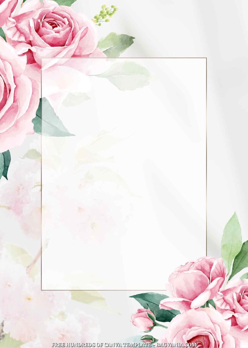 16+ Bouquet Rose Flower Canva Wedding Invitation Templates | FREE ...