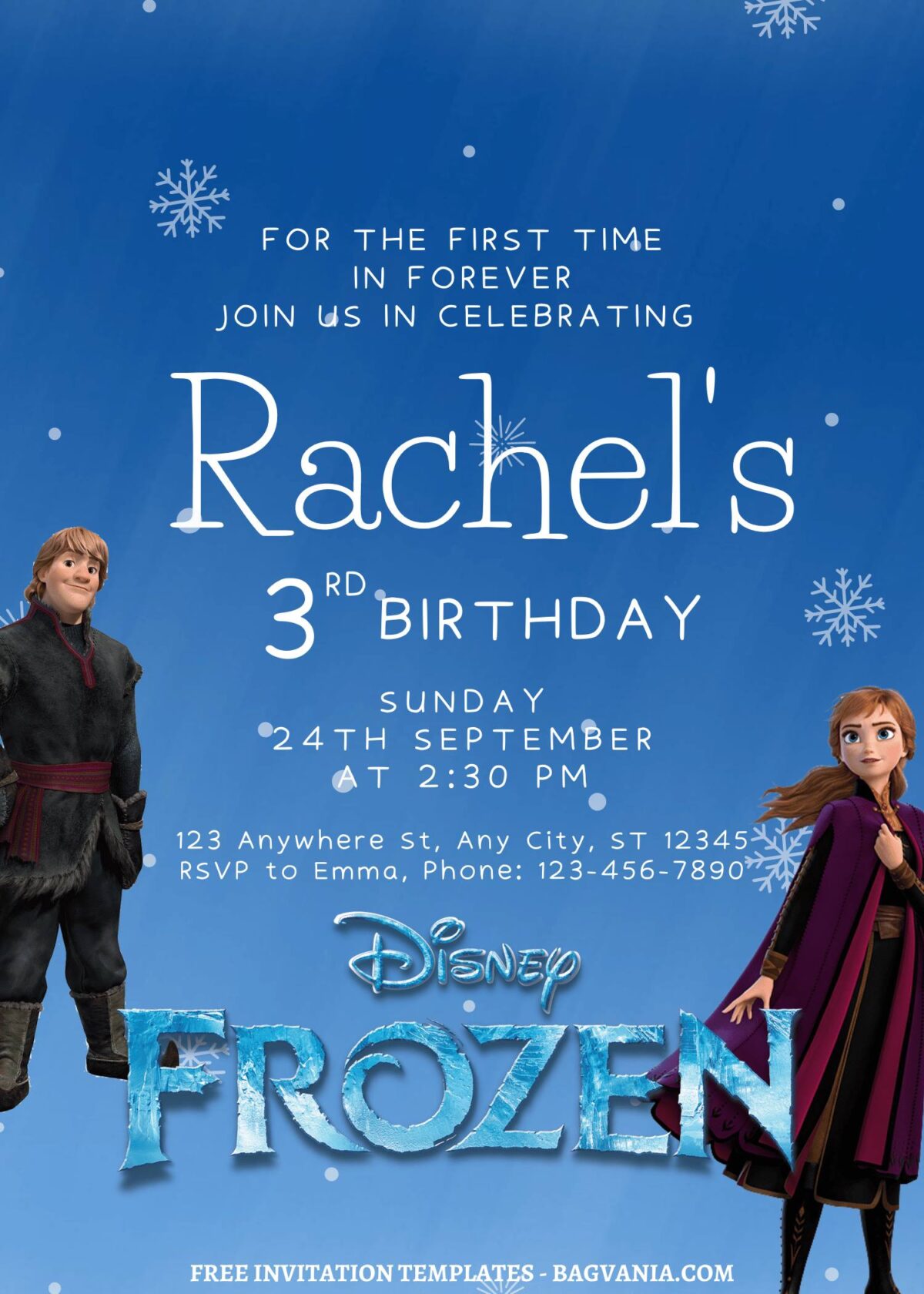 7+ Winter Bonanza Disney Frozen Canva Birthday Invitation Templates with Kristoff