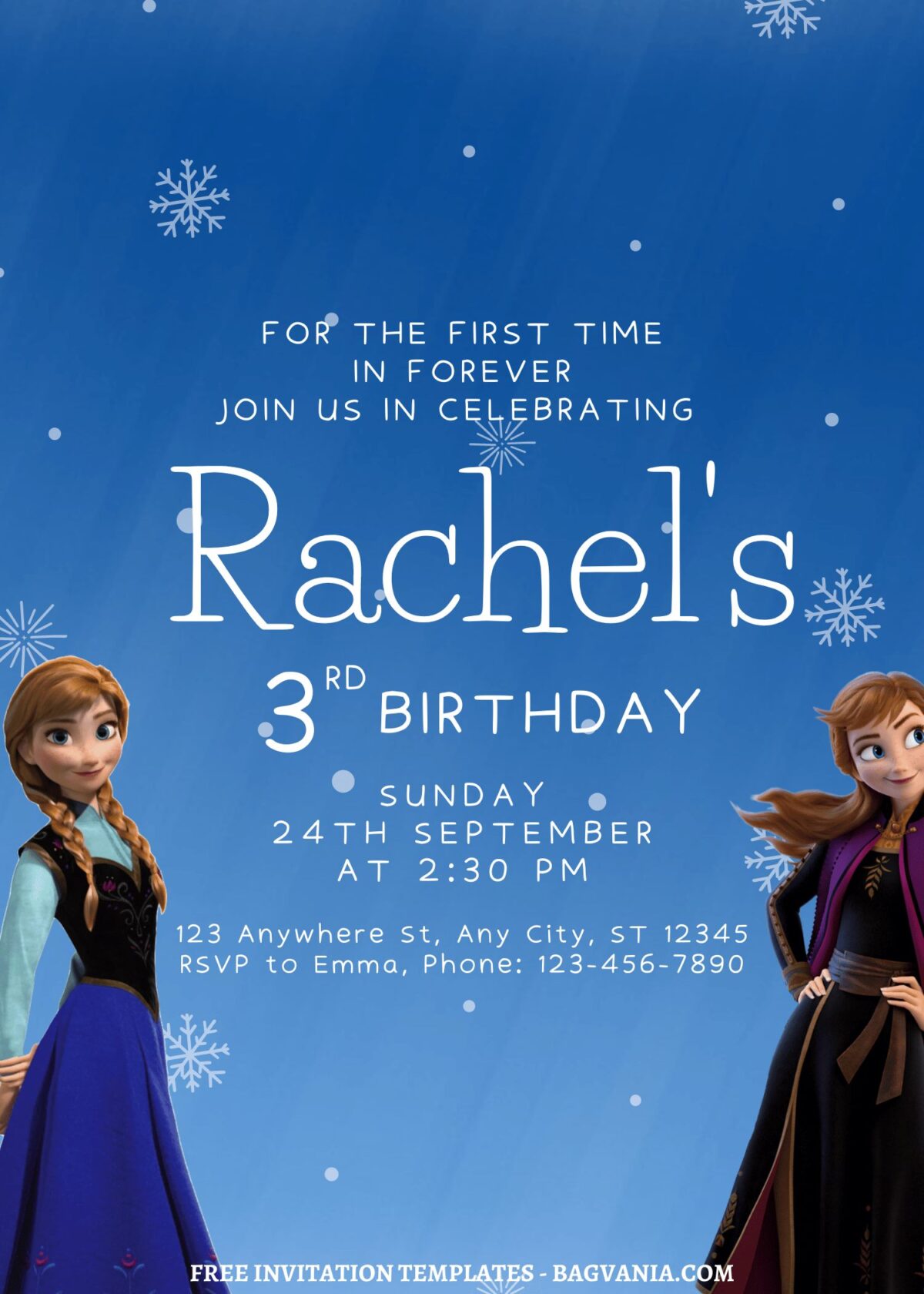 7+ Winter Bonanza Disney Frozen Canva Birthday Invitation Templates with Anna