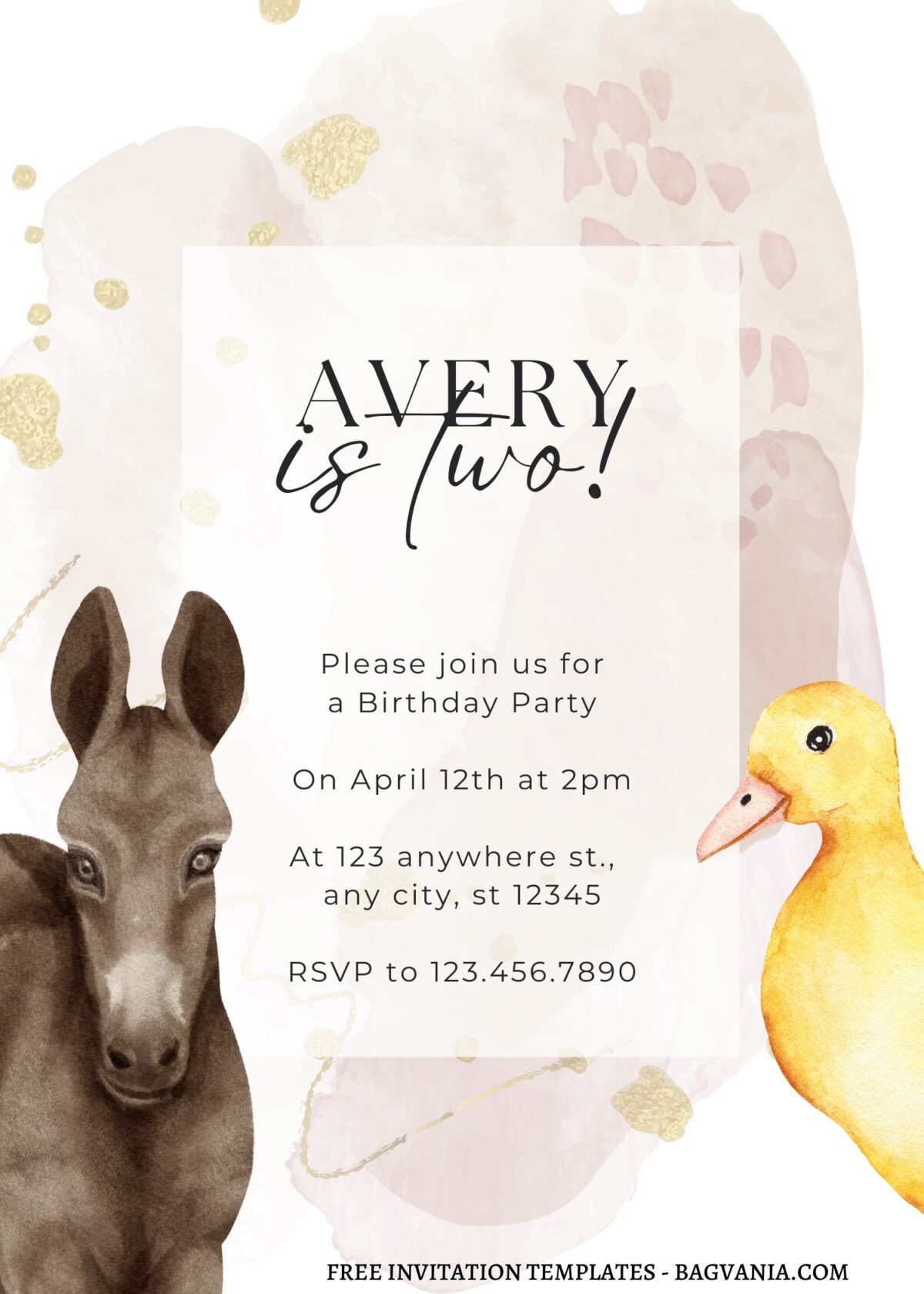 9+ Beautiful Farm Animal Canva Birthday Invitation Templates with Horse and Duck