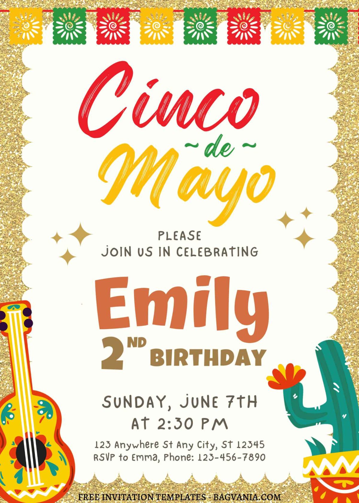 10+ Mexican Disney Coco Fiesta Canva Birthday Invitation Templates with Cacts