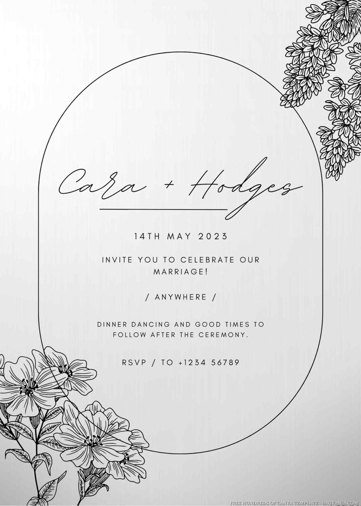 Free Editable Floral Gradient White Background Wedding Invitation