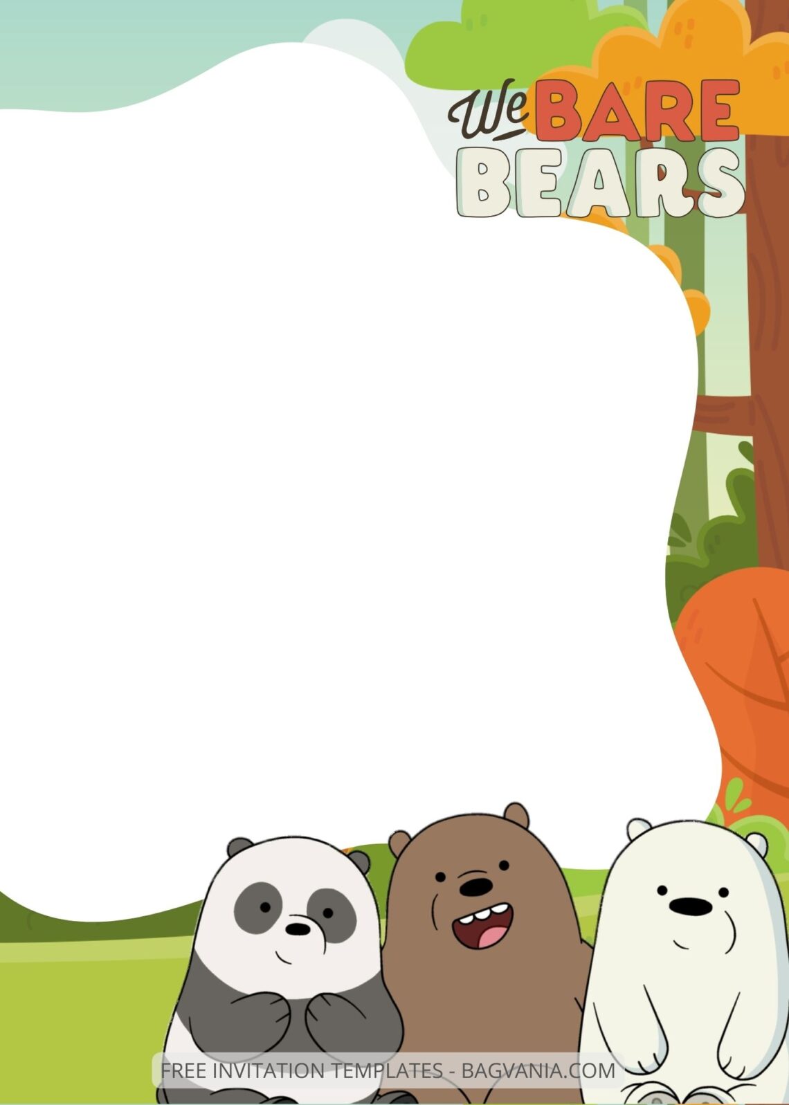 7+ Together We Bare Bears Canva Birthday Invitation Templates | Bagvania