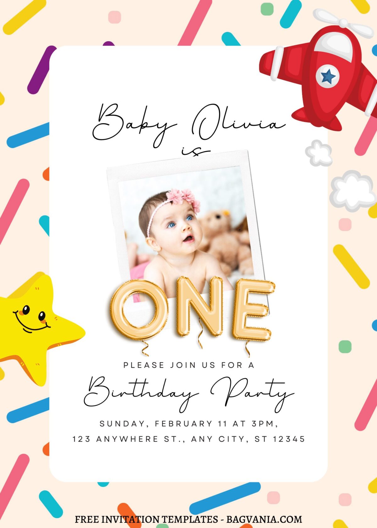 10+ Sweet & Simple Canva Baby Sprinkle Invitation Templates with cute star