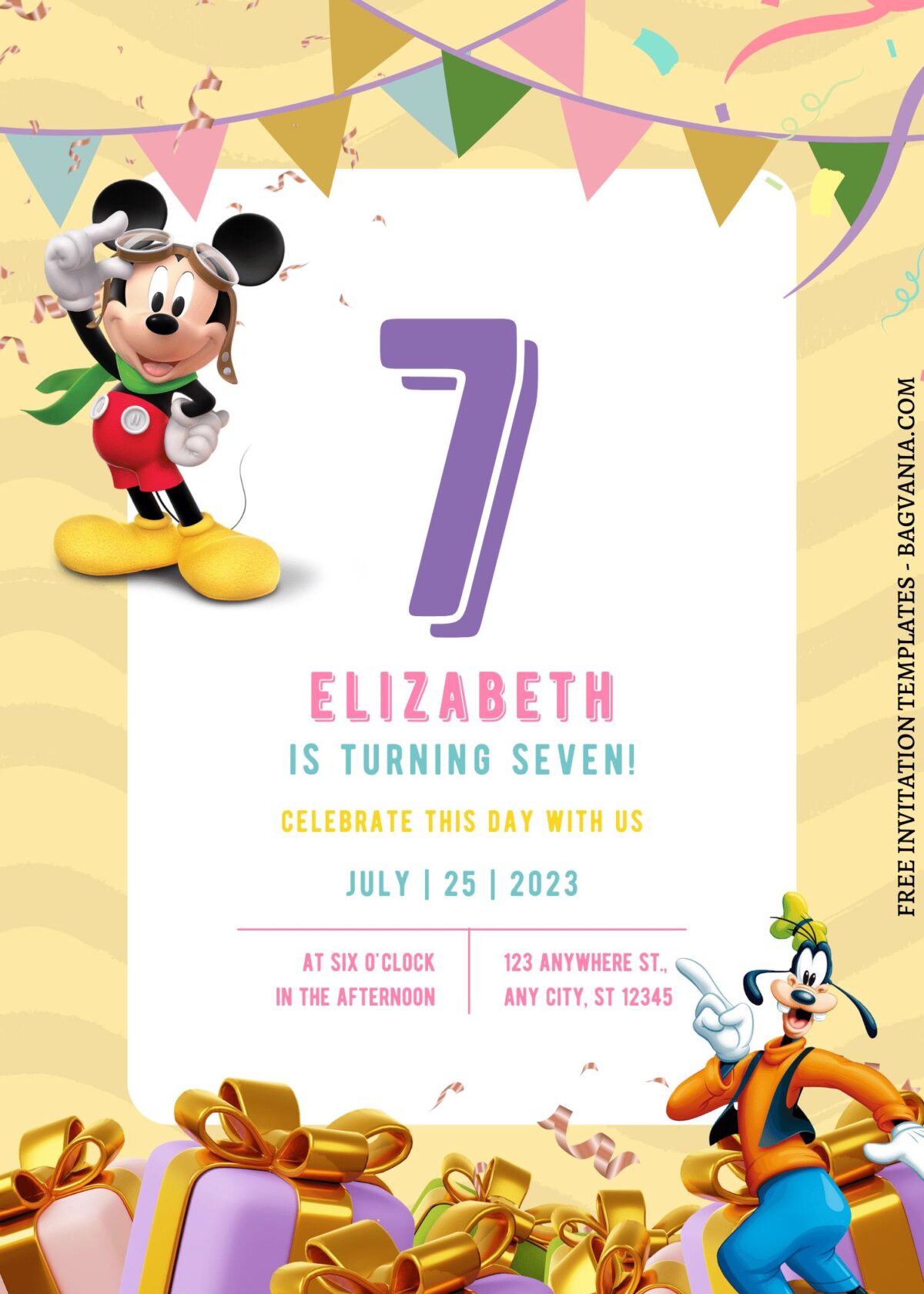 11+ Fun-tastic Mickey Clubhouse Canva Birthday Invitation Templates  with Colorful birthday boxes