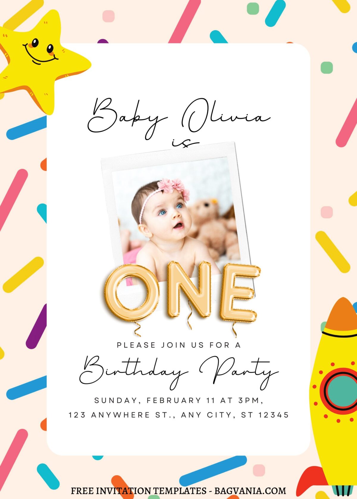 10+ Sweet & Simple Canva Baby Sprinkle Invitation Templates with cute picture or photo frame