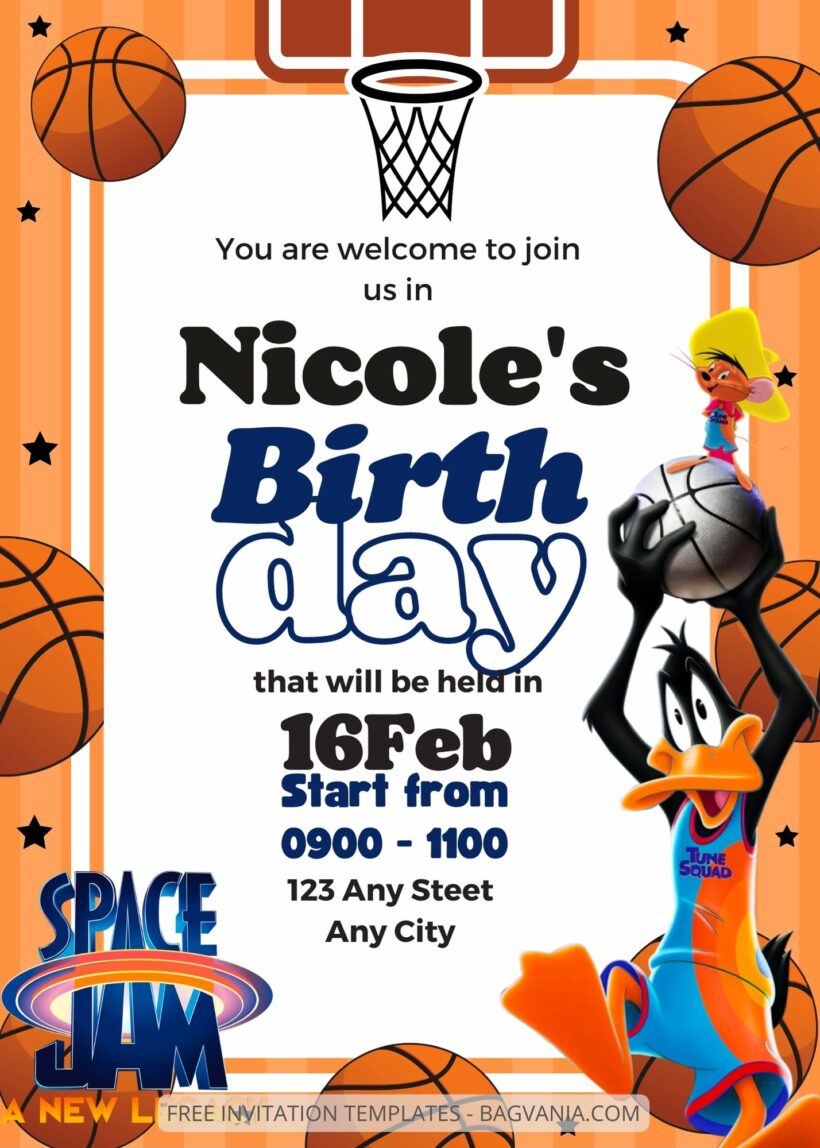 9+ Have Fun Space Jam Canva Birthday Invitation Templates One