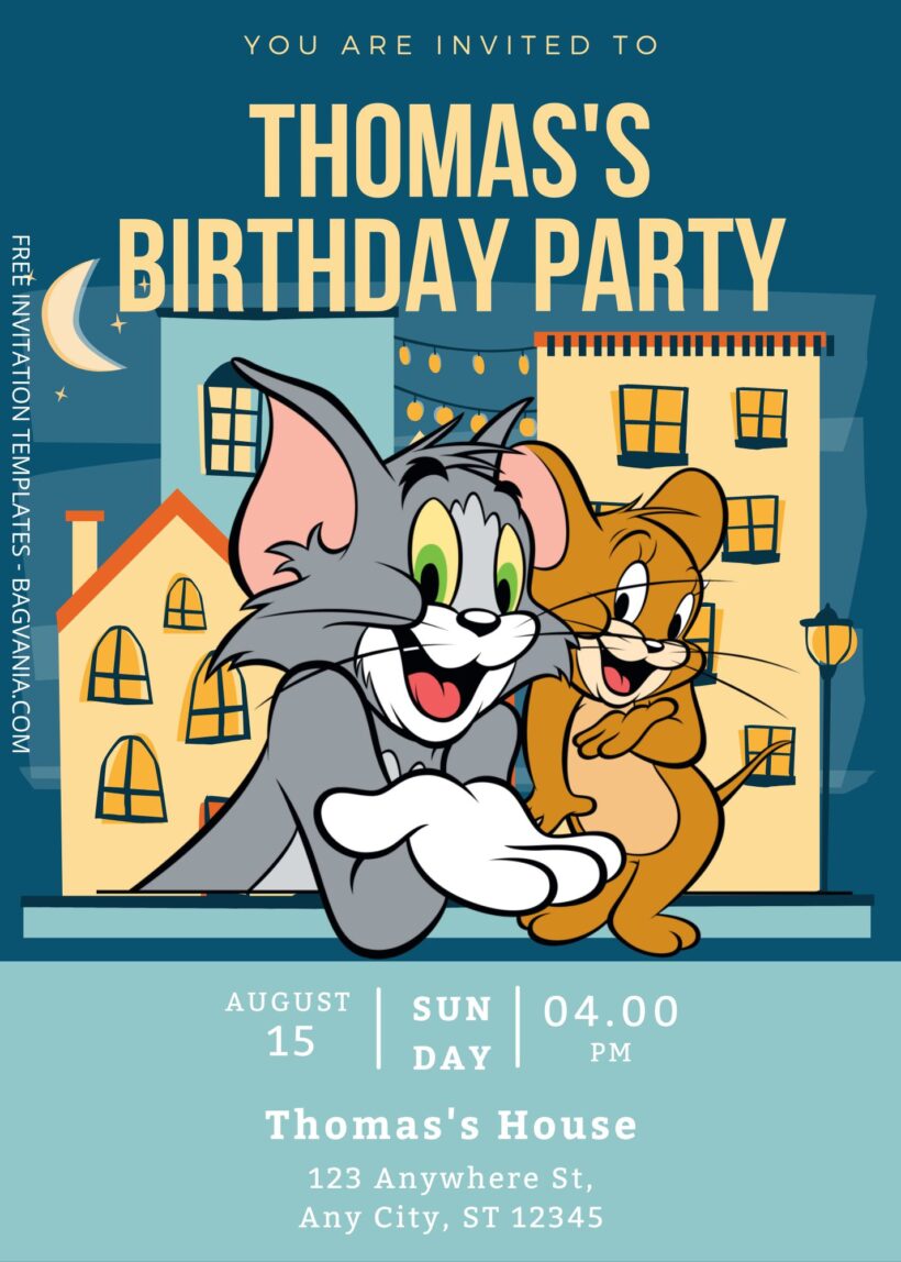 9+ Midnight Tom & Jerry Canva Birthday Invitation Templates