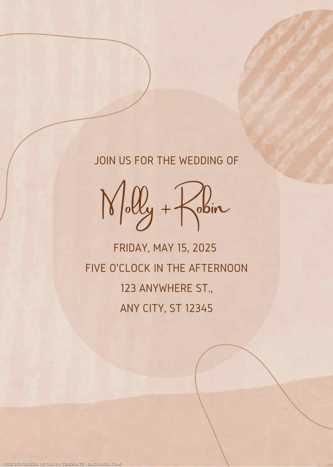 14+ Line Abstract Boho Canva Wedding Invitation Templates | FREE ...