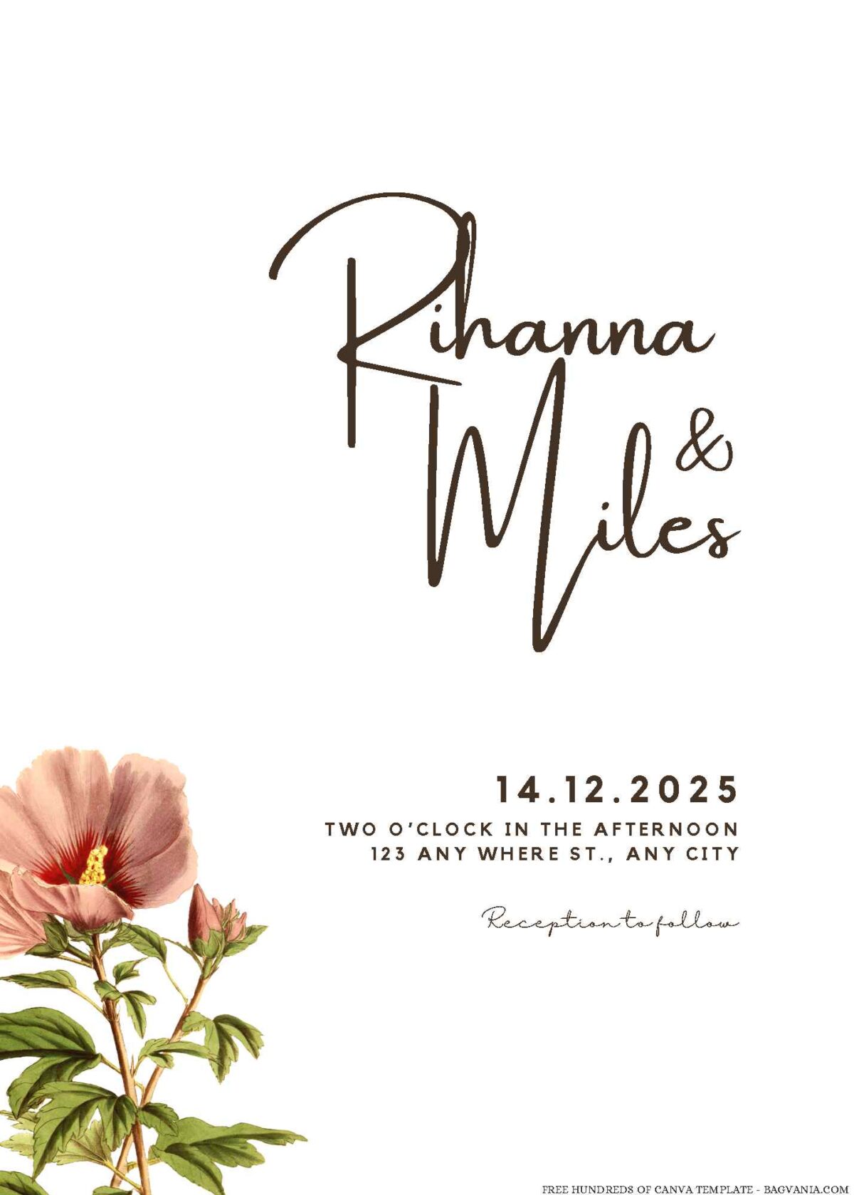 Free Editable Minimalist White Clear Background Wedding Invitation
