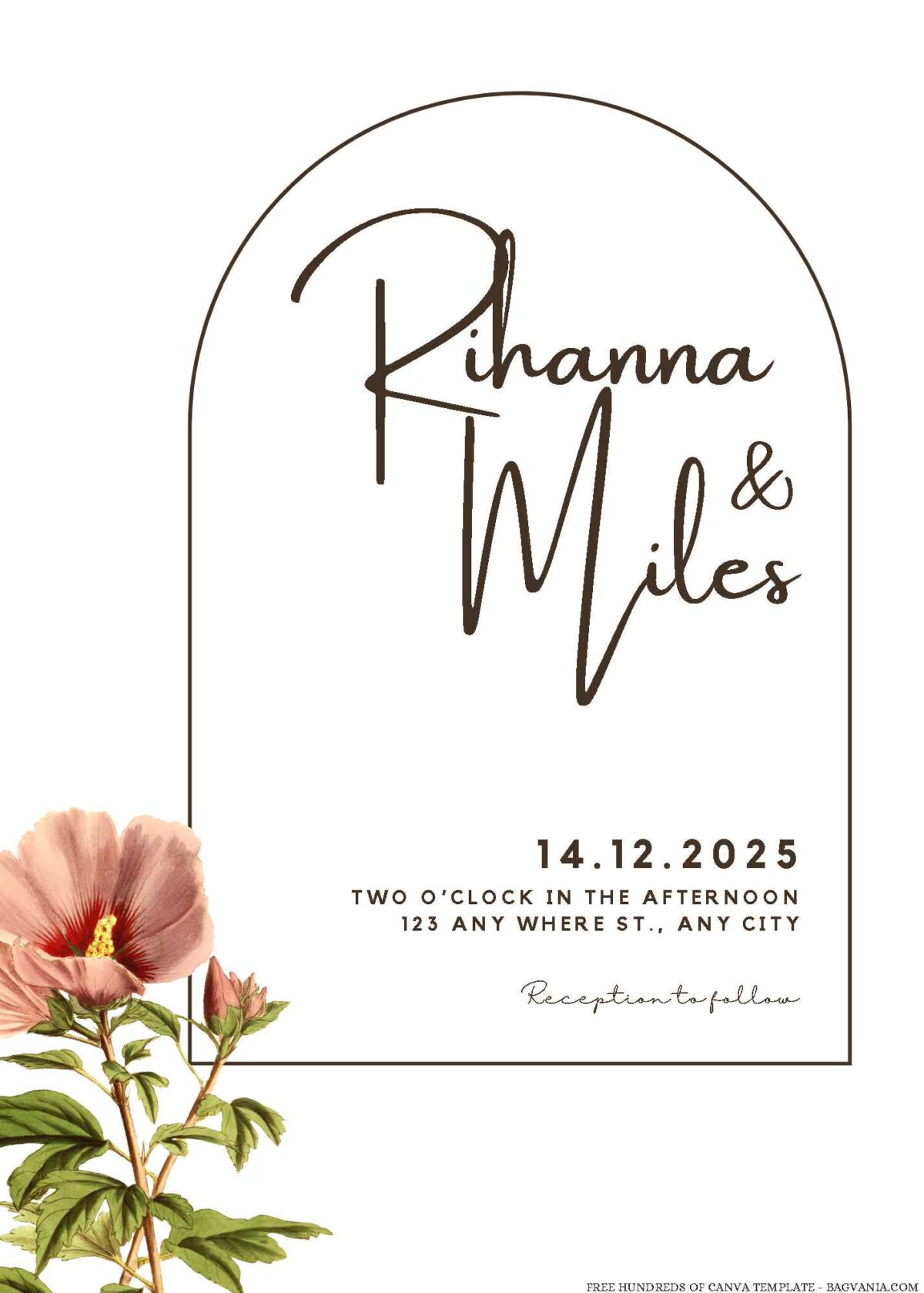 Free Editable Minimalist White Clear Background Wedding Invitation