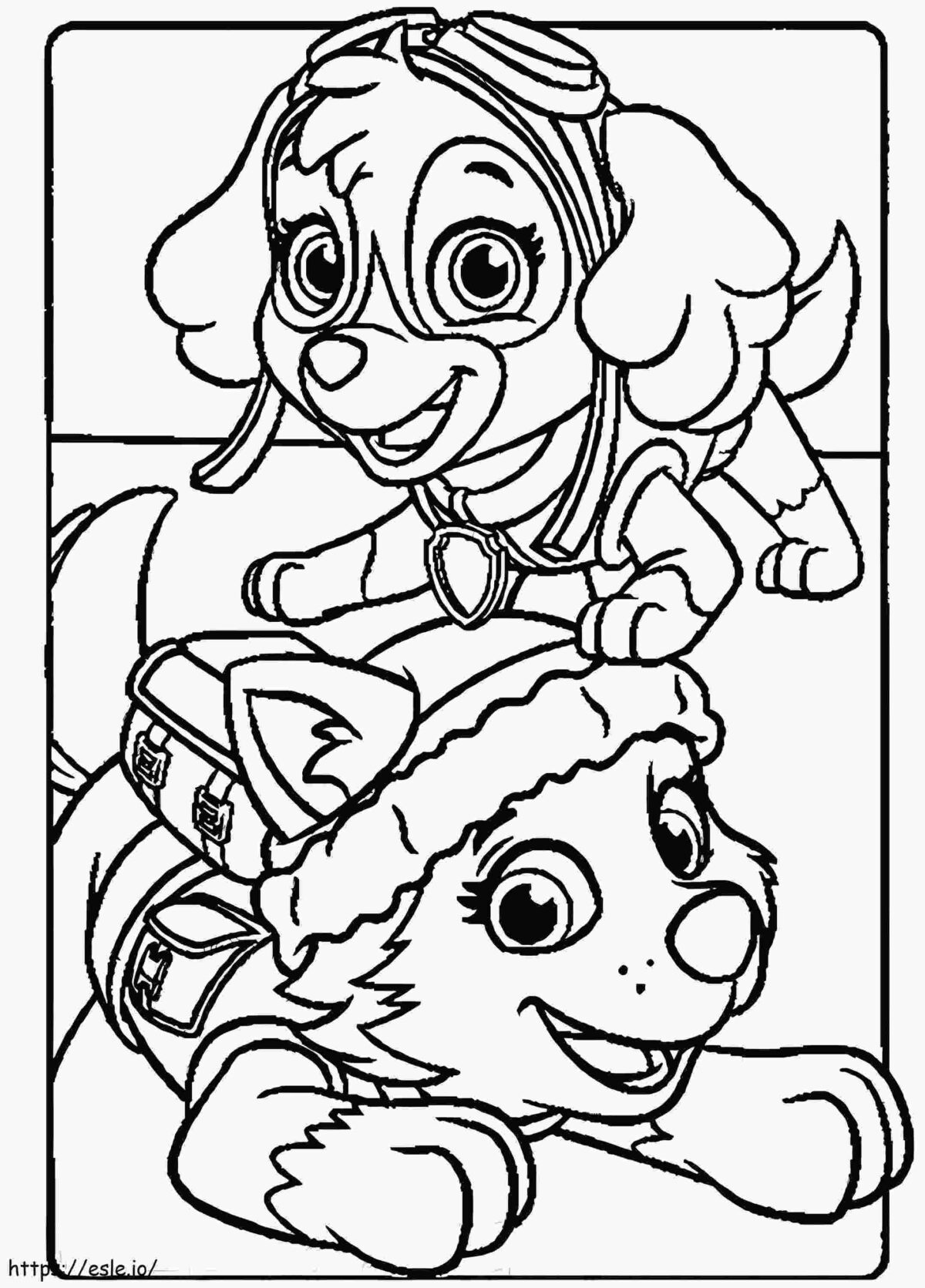 Skye and Everest Coloring Pages Templates