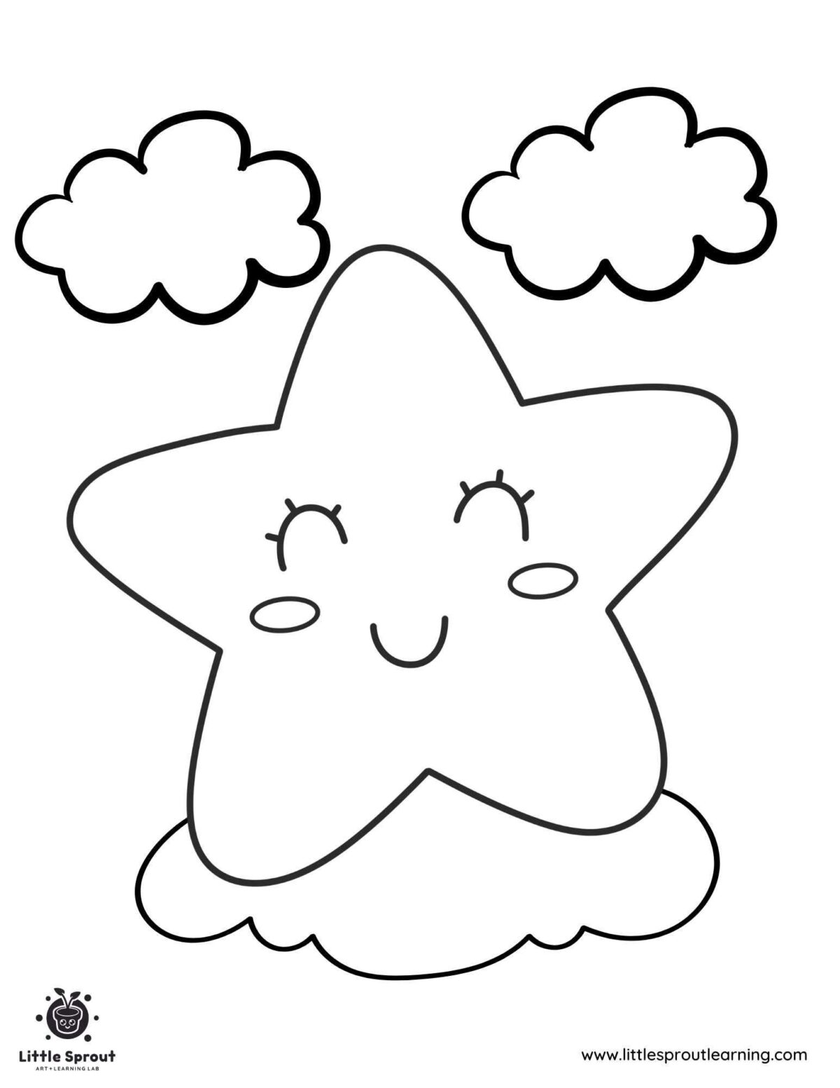 Lovely Smiling Star Coloring Pages Templates