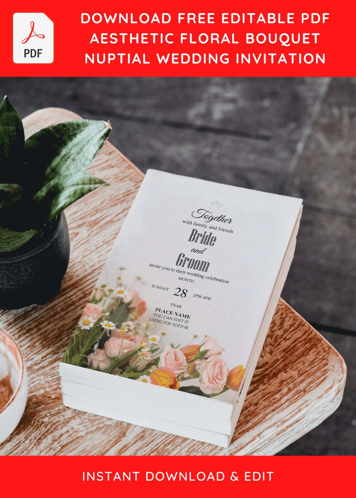 (Free Editable PDF) Pristine White Rose Wedding Invitation Templates with enchanting watercolor flowers