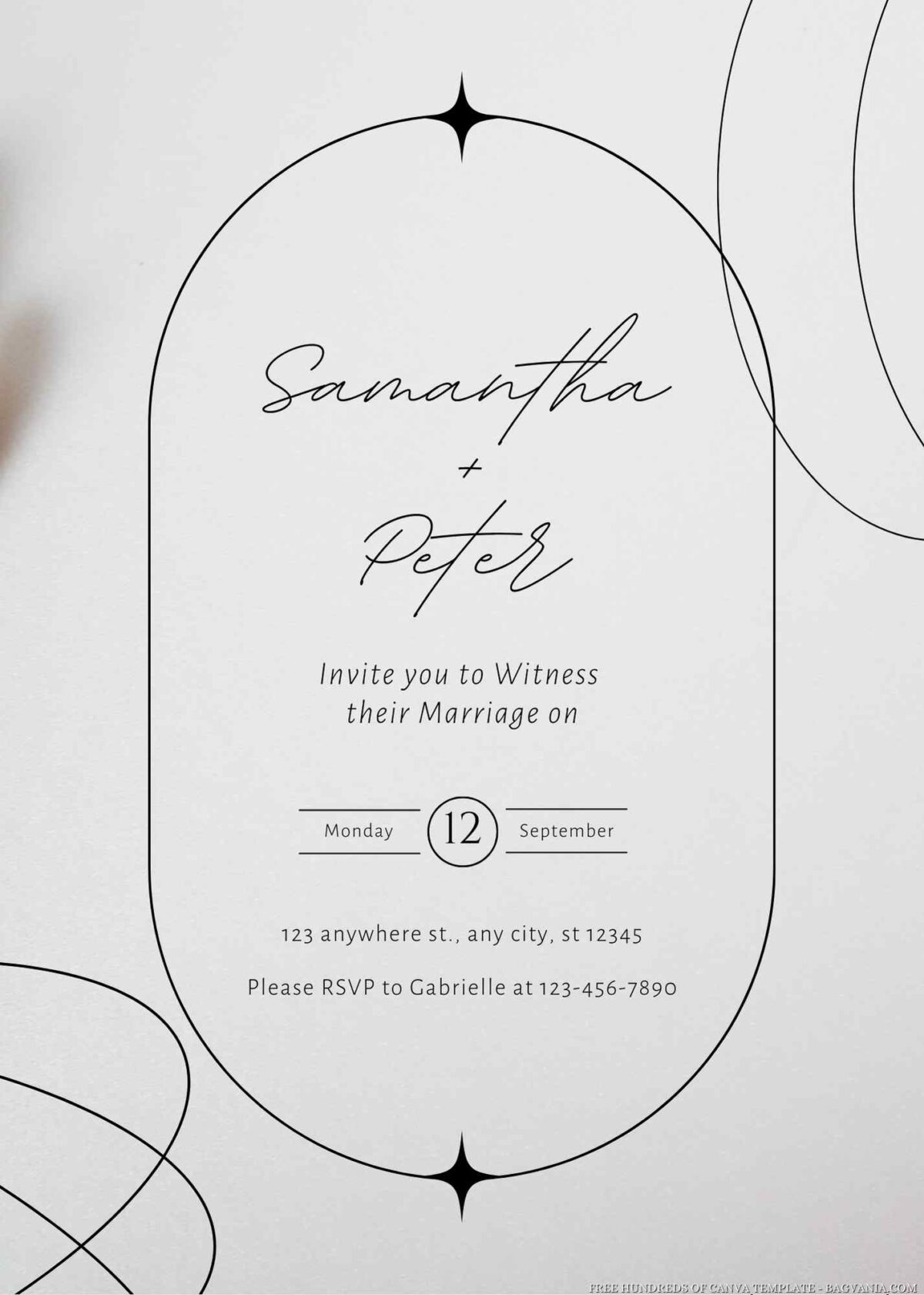 Free Editable Aesthetic Boho White Wedding Invitation