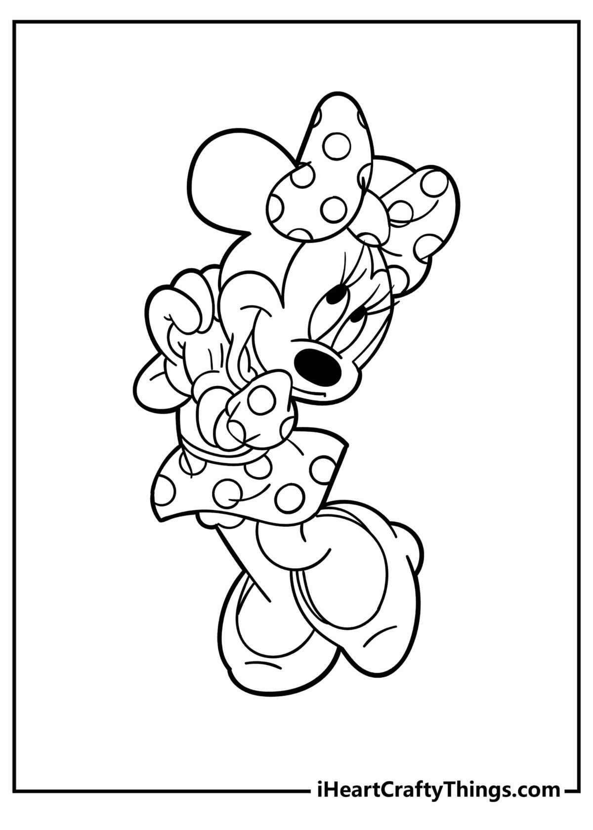 Minnie Mouse in polka dot dress Coloring Pages Templates