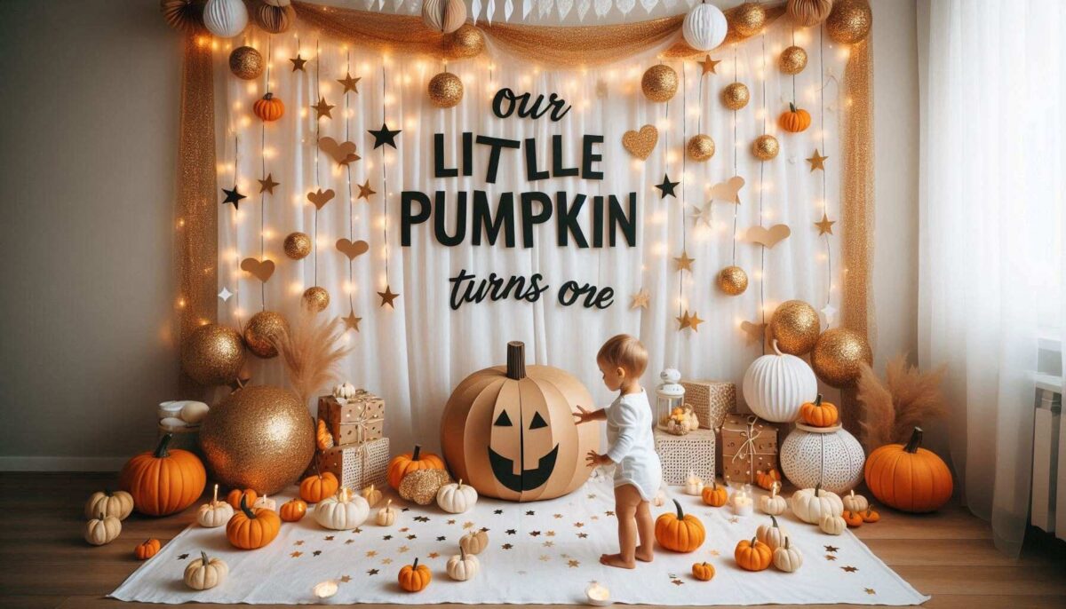 Little Pumpkin Baby Shower backdrop