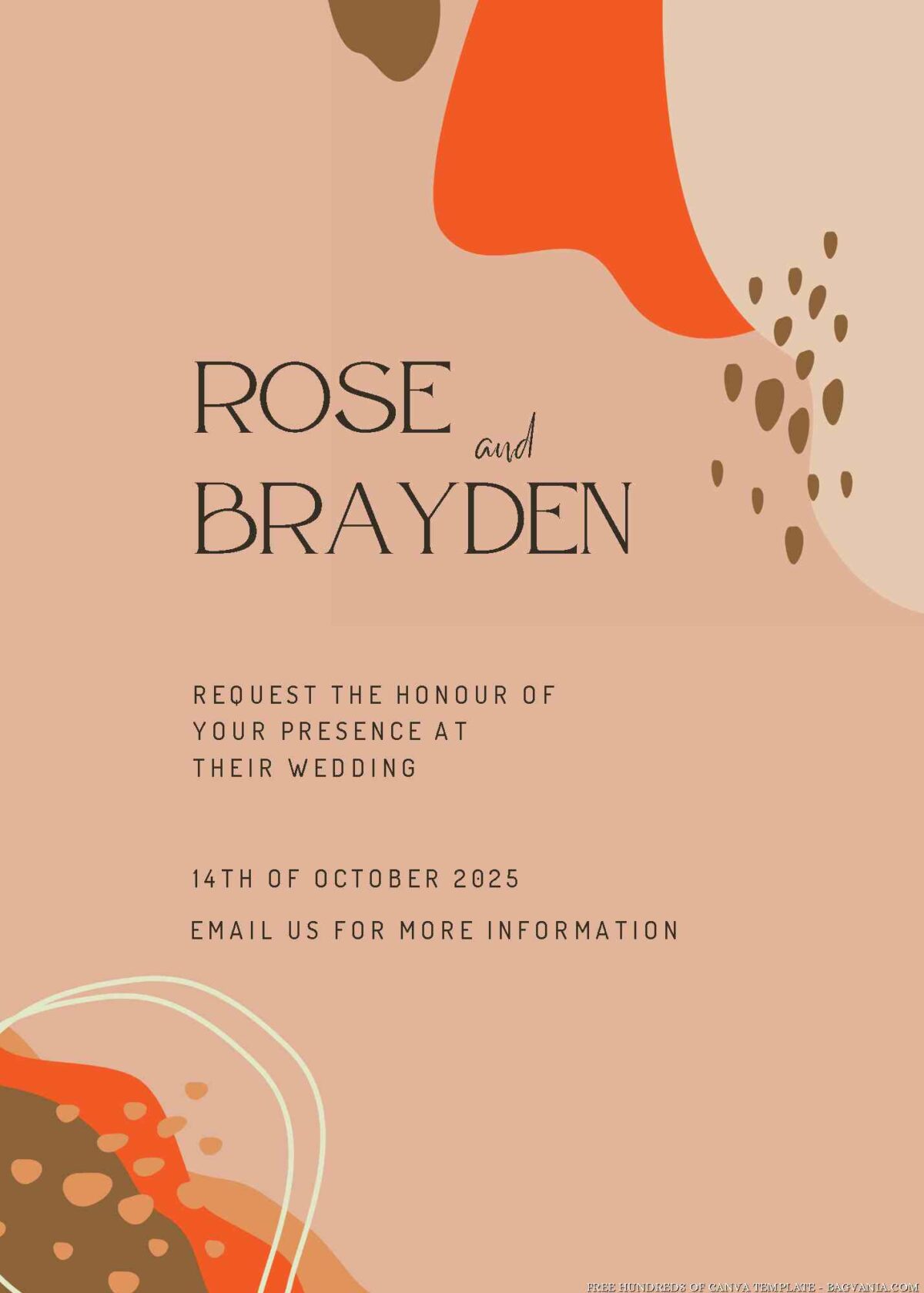 Free Editable Boho Colorful Abstract Ornamen Wedding Invitation