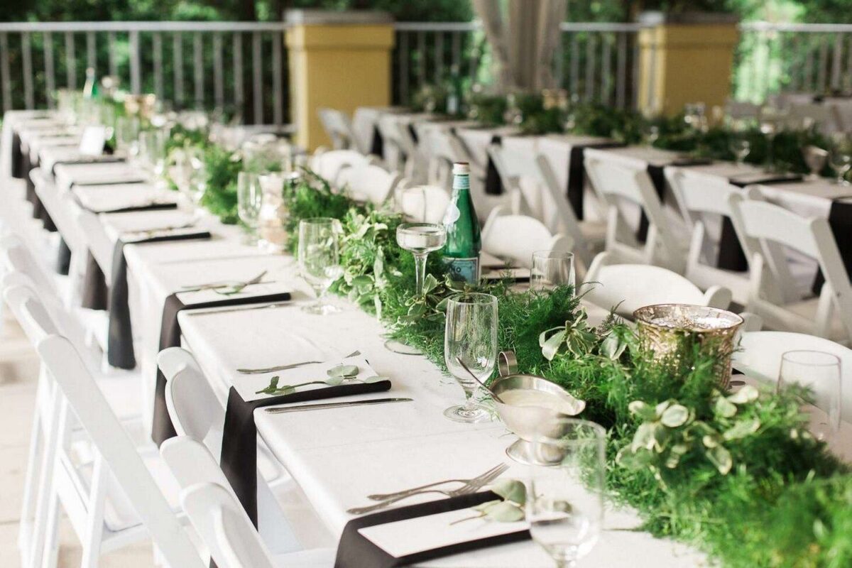 Floral and greenery table runner