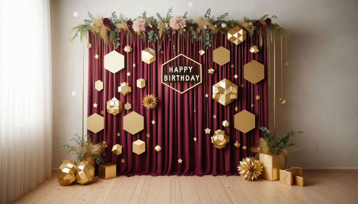 gold hexagon backdrop