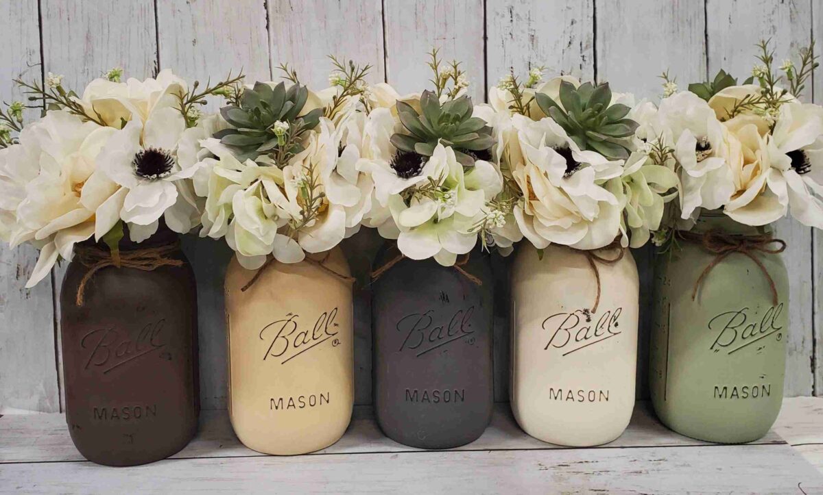 Mason Jar Earthtone Centerpiece