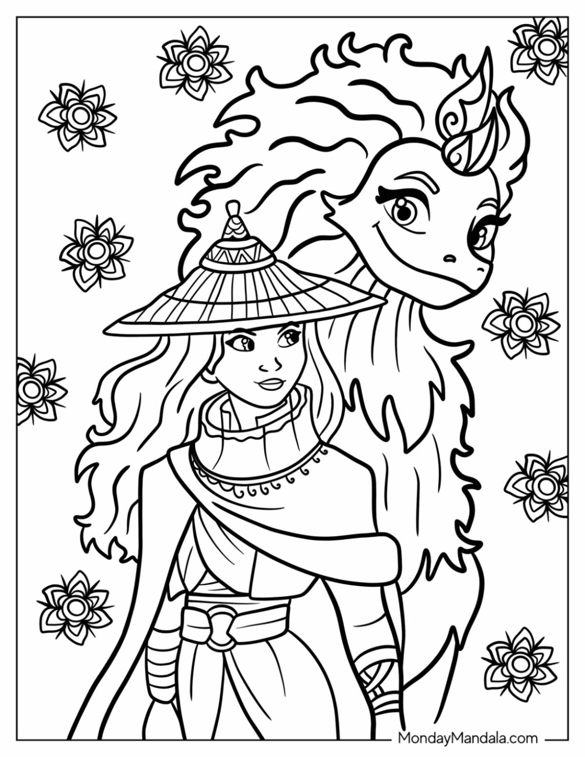 Sishu Raya & The Last Dragon Coloring Pages Templates