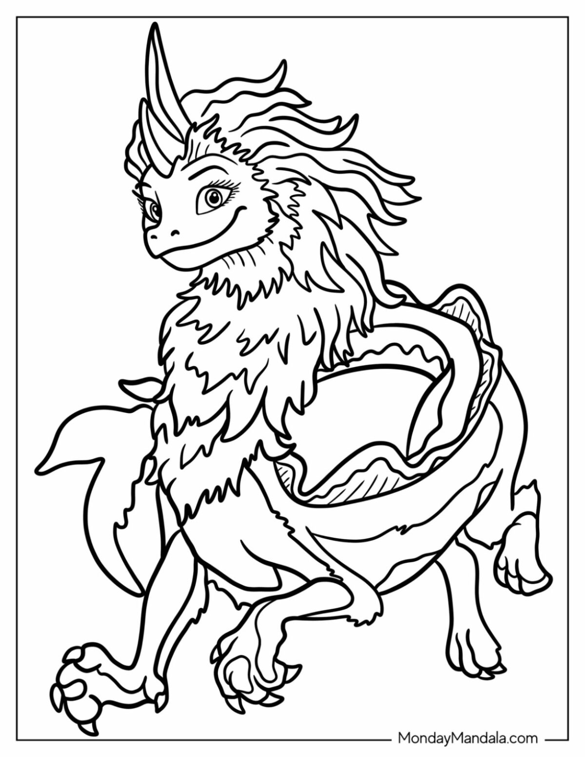 Sishu Raya & The Last Dragon Coloring Pages Templates