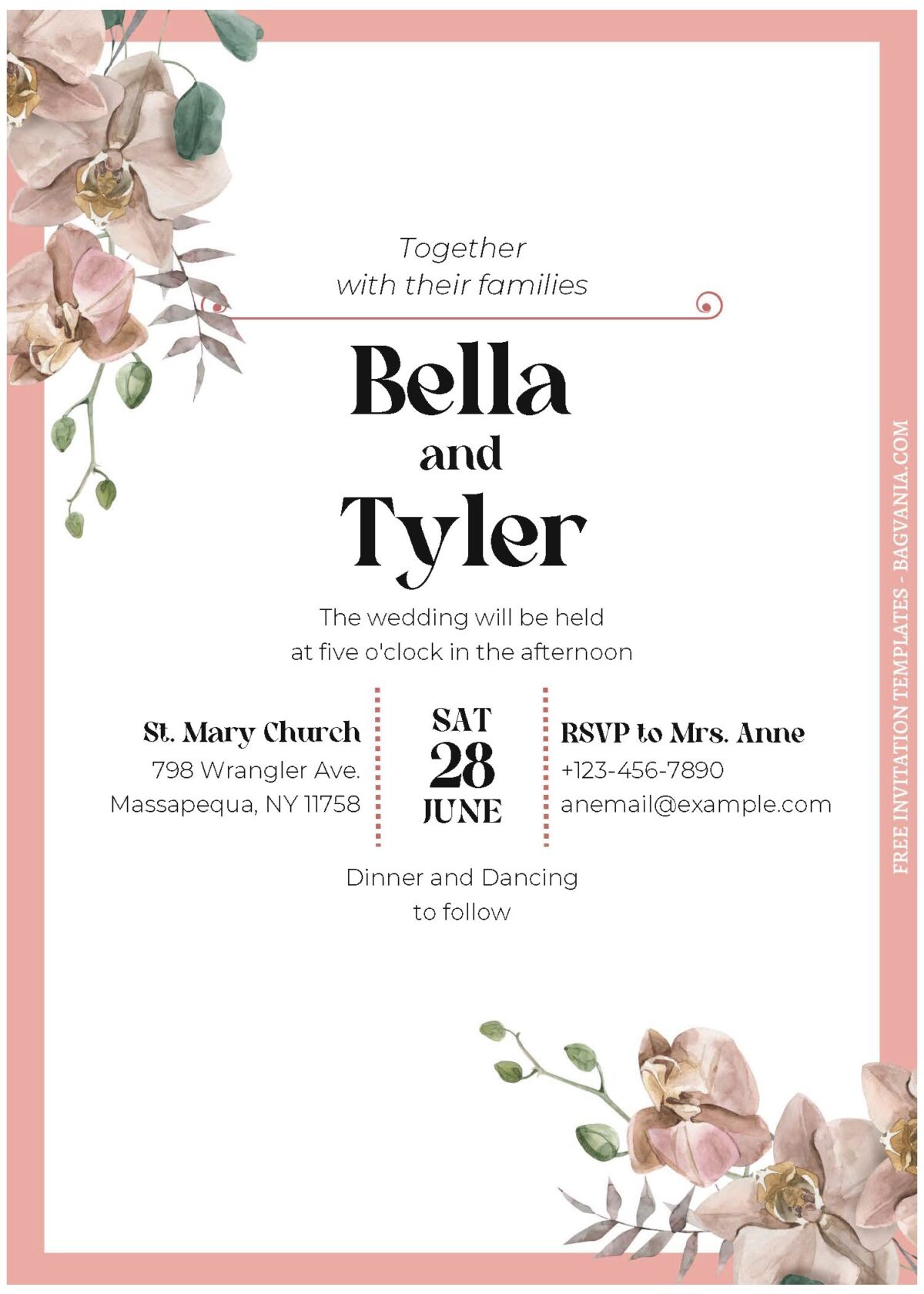 (Free Editable PDF) Blossoming Peony Wedding Invitation Templates C