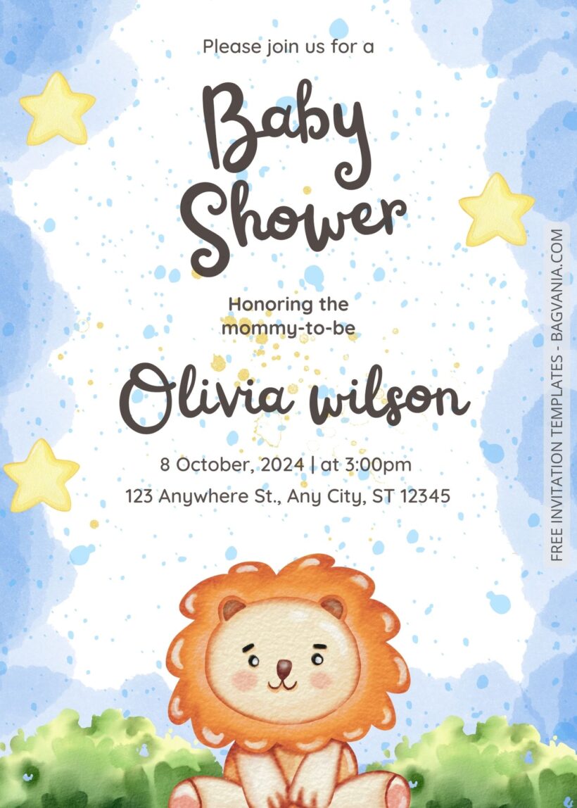 10+ Starry Animals Baby Shower Invitation Templates