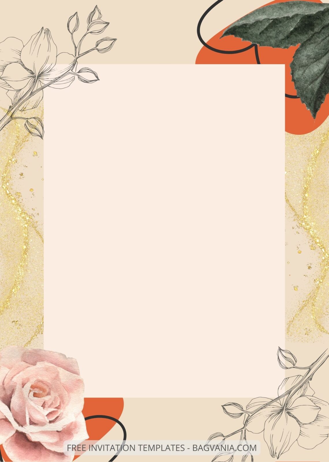 7+ Warm Roses Floral Wedding Invitation Templates | FREE Printable ...