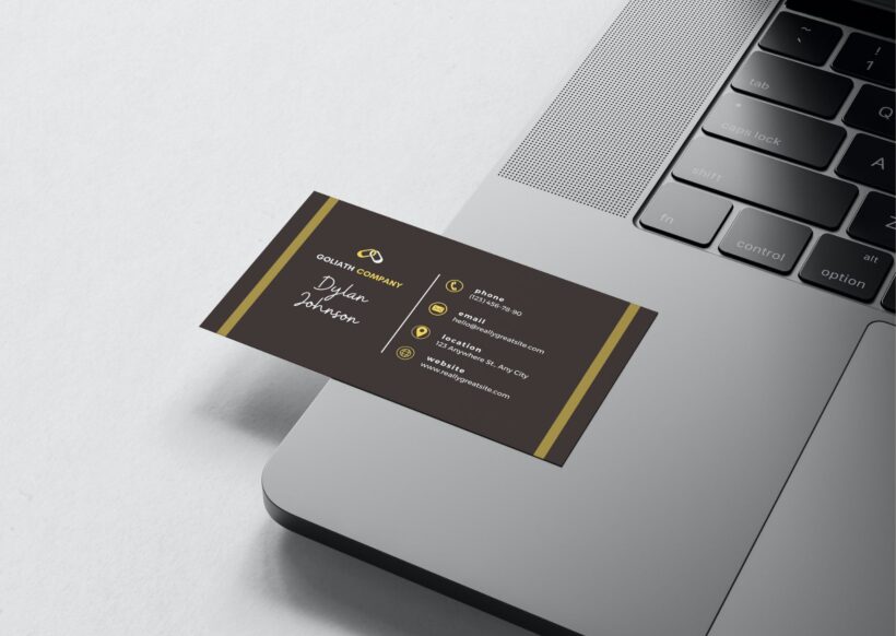Fancy Gold Lines Business Card Templates MU